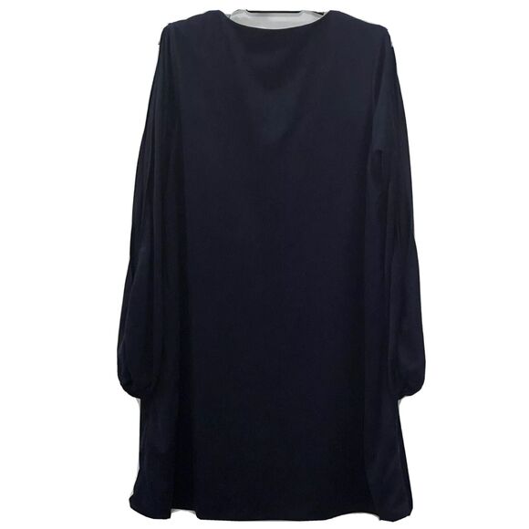 Cato Womens Blue Velvet Short Dress Cold Shoulder Long Sleeve Dress Size Medium - Picture 2 of 11